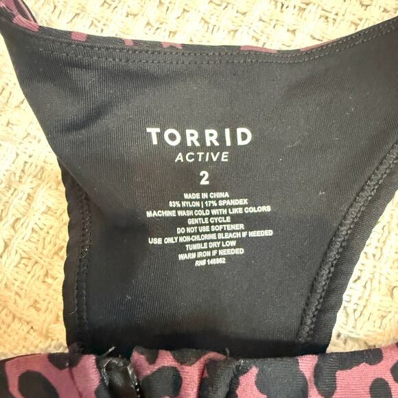 Torrid 2 zip front wireless active sports bra top BC 2632 - Picture 5 of 8